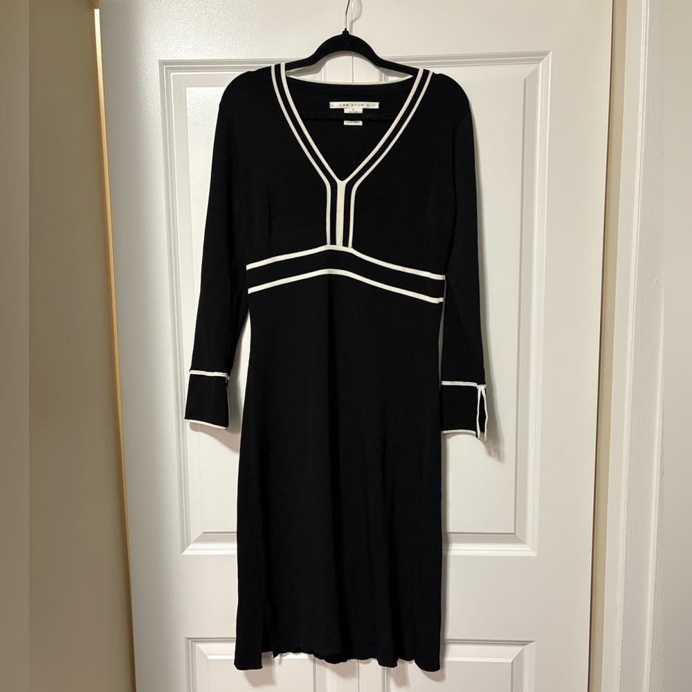 Max Studio Black Dress with White Trim